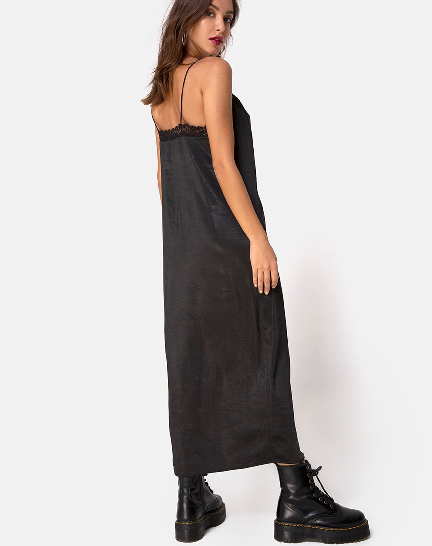 Imagen de Batilia Maxi Dress in Satin Black