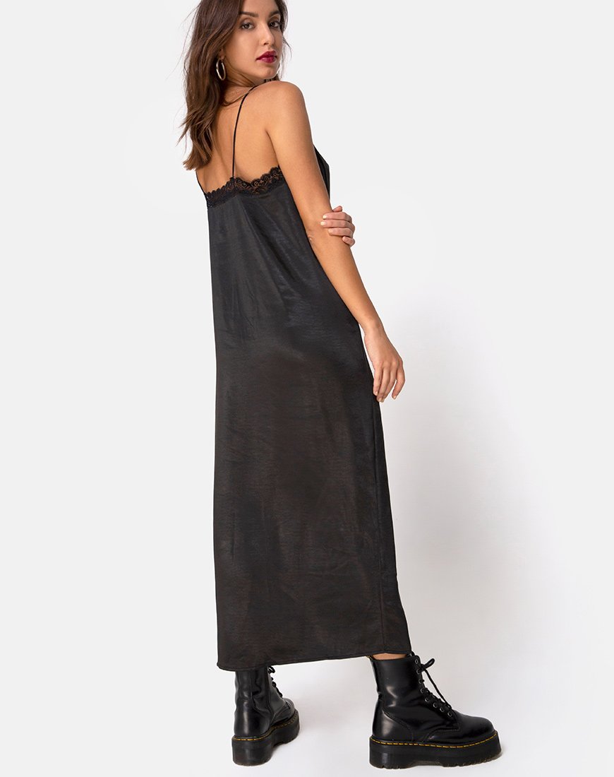 Imagen de Batilia Maxi Dress in Satin Black