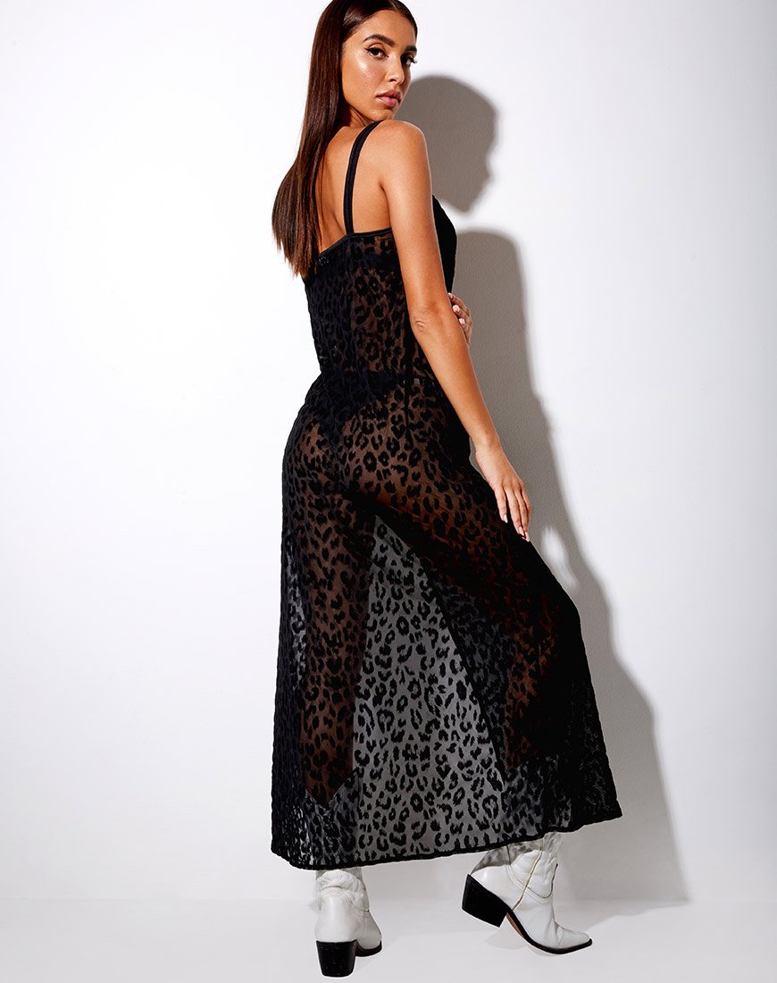 Imagen de Batis Maxi Dress in Animal Black Net