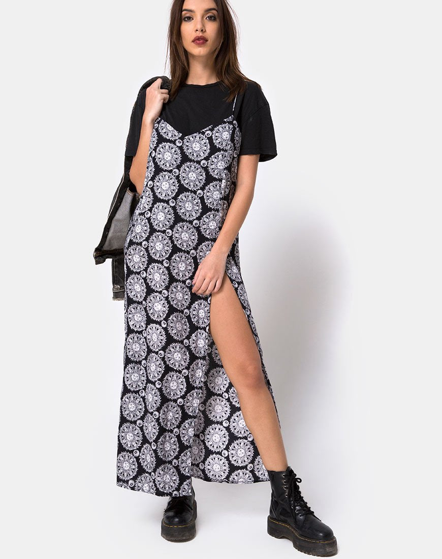 Maxivestido Batis en negro reloj de sol