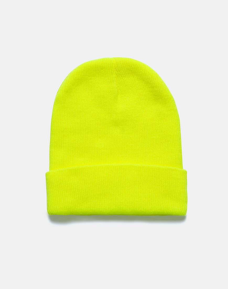 Imagen de Beanie Hat in Highlighter Yellow