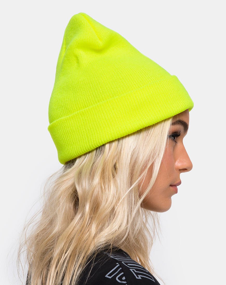 Imagen de Beanie Hat in Highlighter Yellow