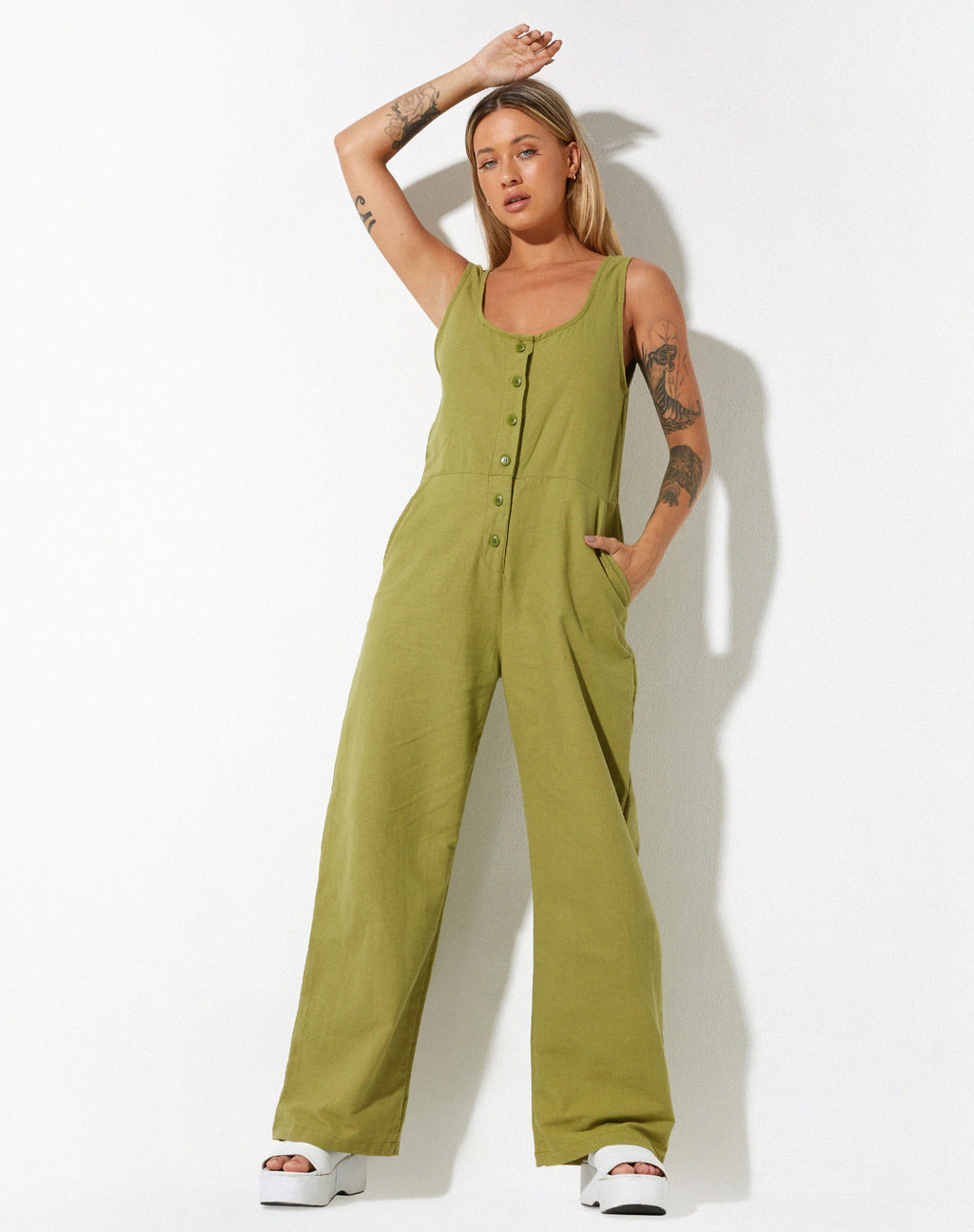 Mono Beatrix en Lino Verde Rami