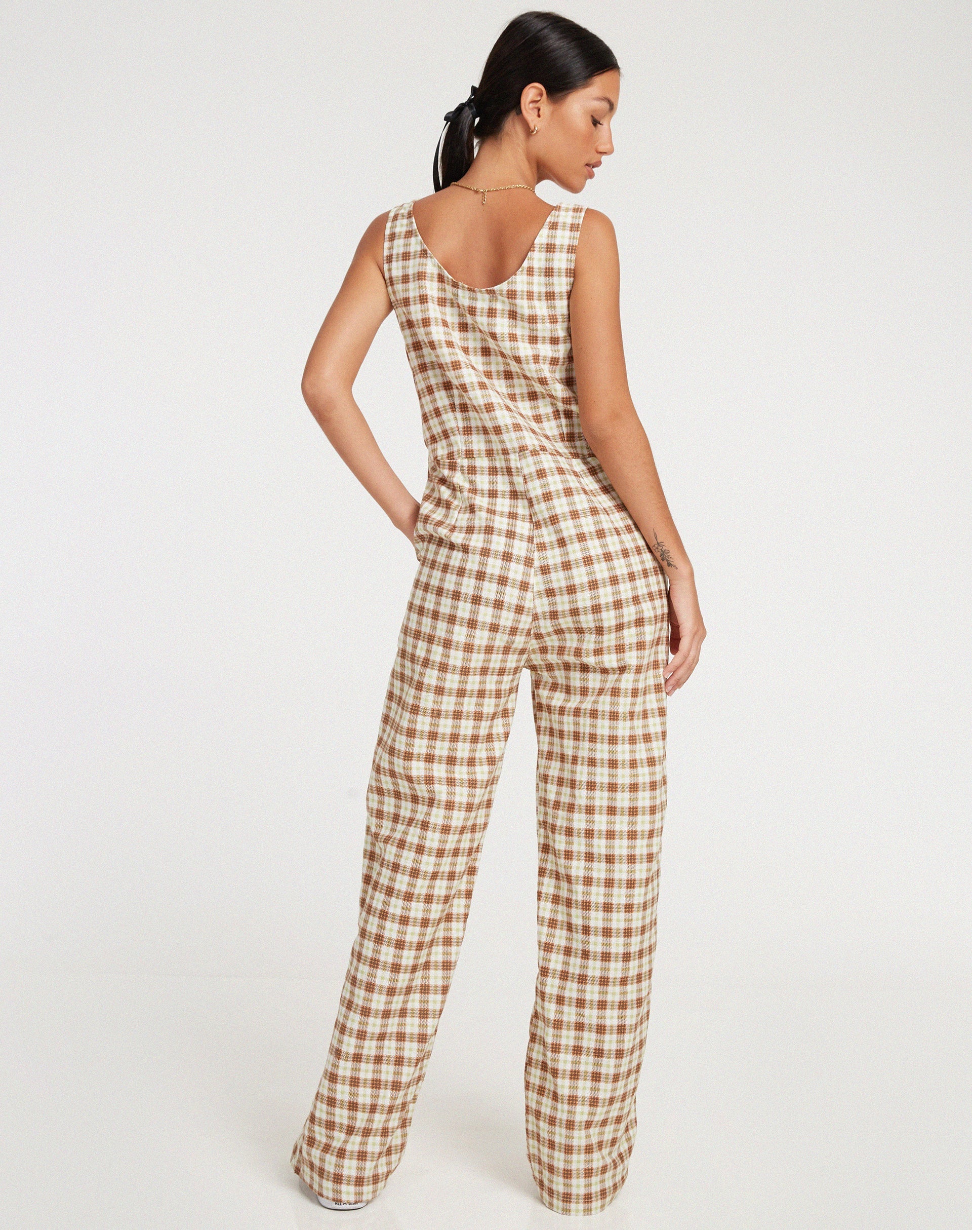 imagen de Beatrix Jumpsuit in Yellow Brown Check