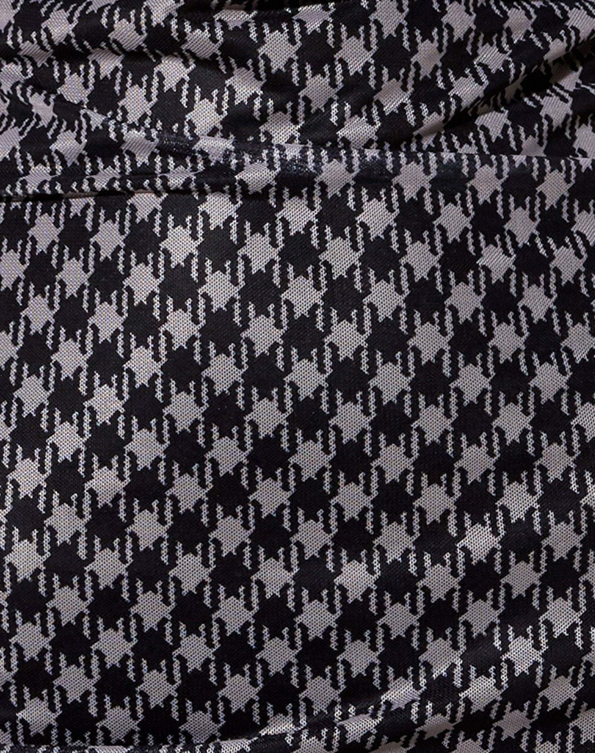 Imagen de Becky Bodycon Dress in Mesh Diagonal Dogtooth Black and Tan