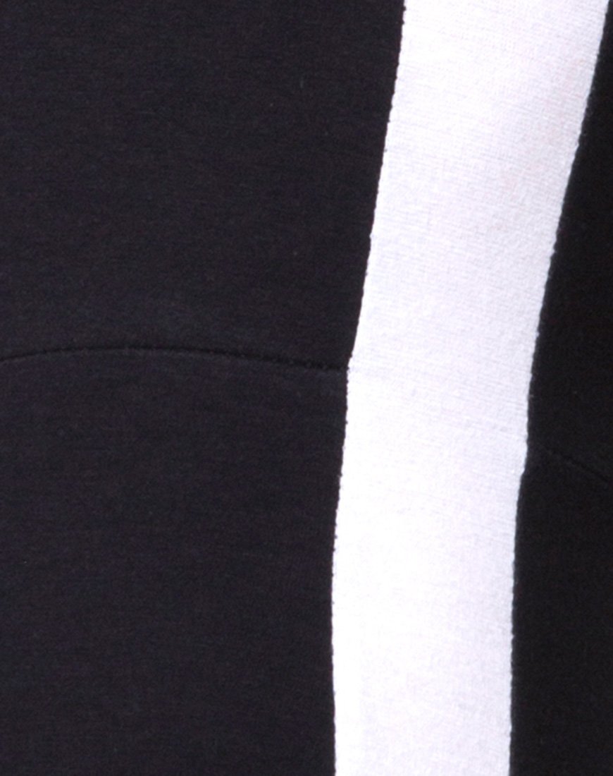 Imagen de Beripe Plunge Unitard en negro con raya blanca