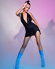 Imagen de Berno Bodycon Dress in Drape Sequin Negro