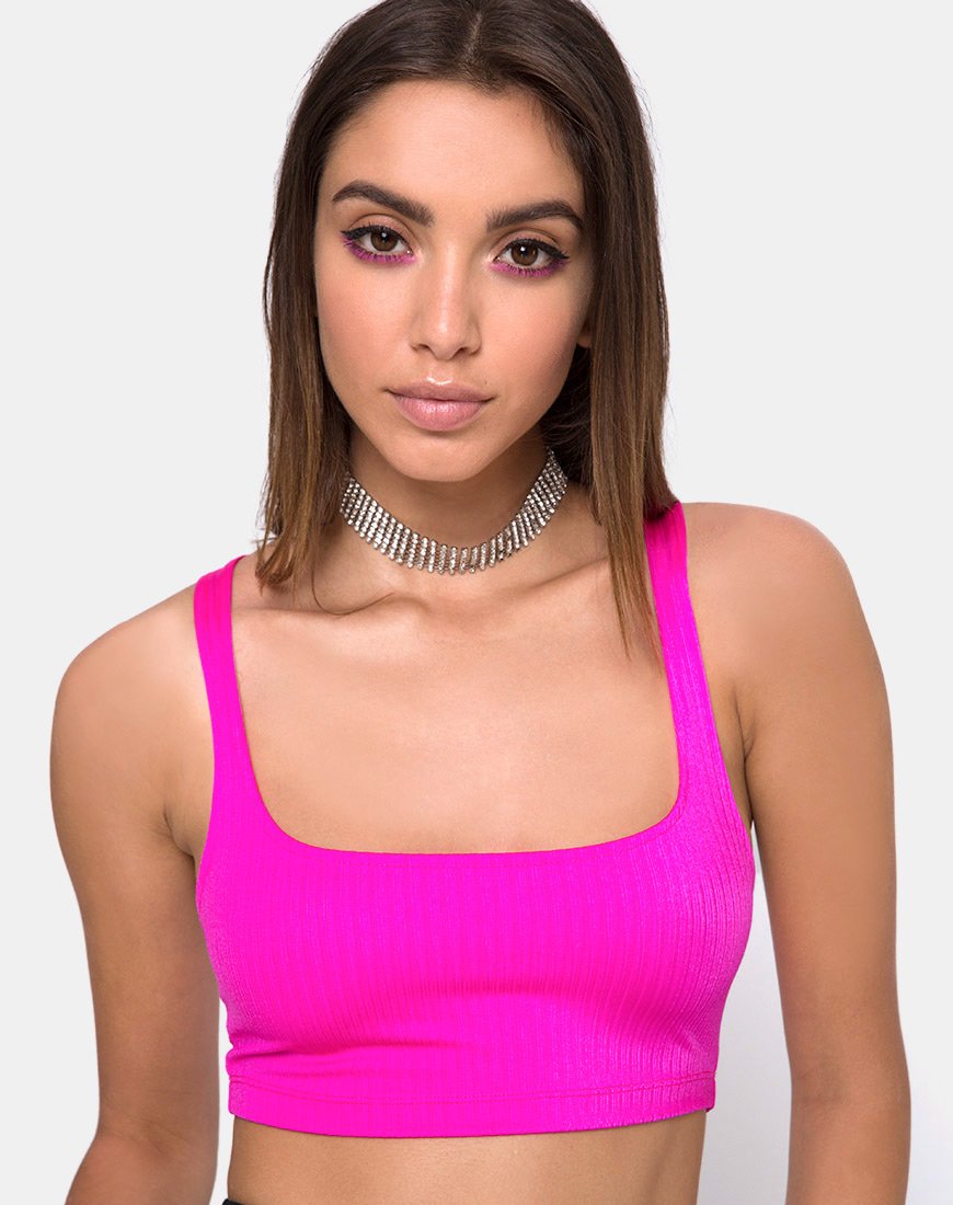 Top Bayas en Nylon Spandex Magenta