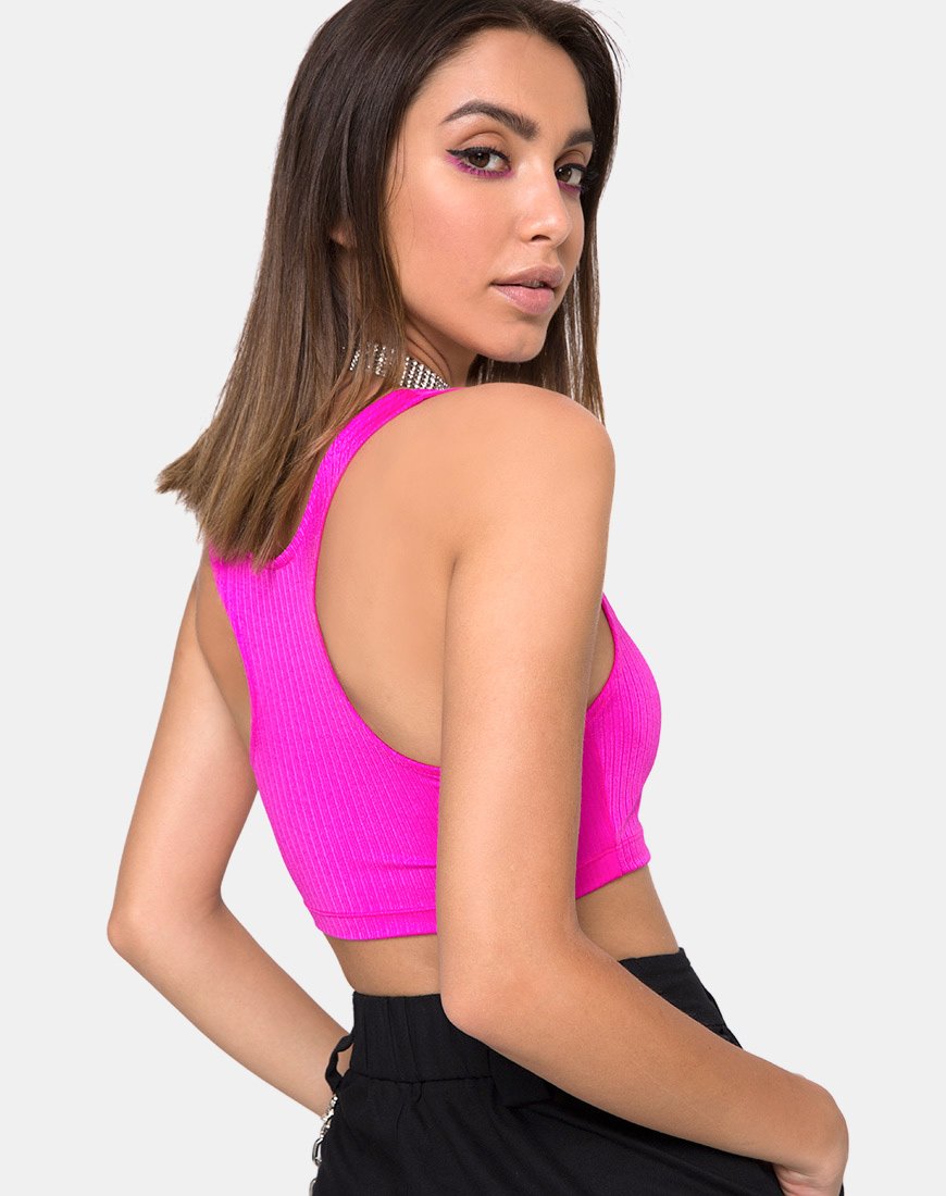 Top Bayas en Nylon Spandex Magenta
