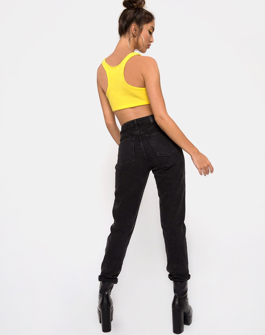Imagen de Berries Crop Top de punto elástico amarillo