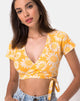 Imagen de Biaz Wrap Crop en Sunkissed Floral Yellow