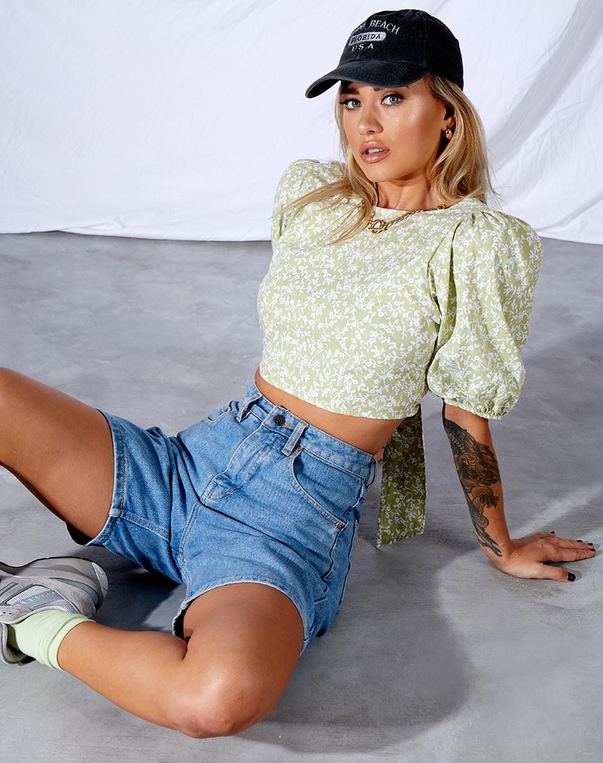 Crop Top Bija en espuma de menta Botanic