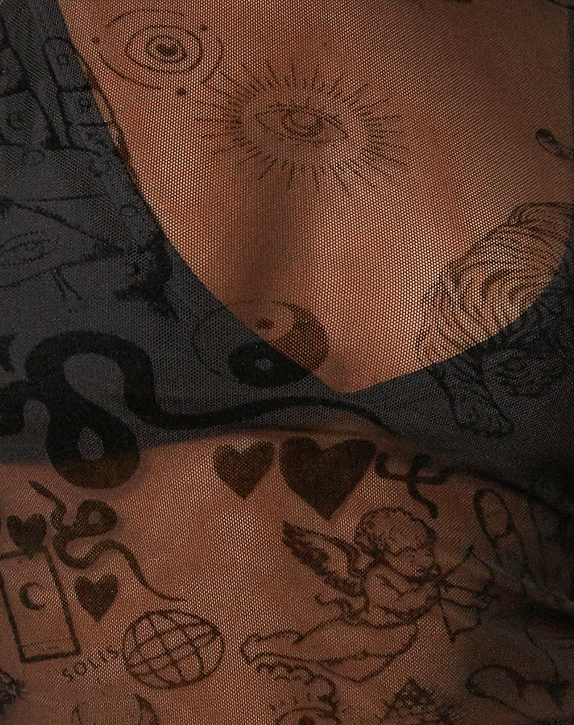 Imagen de Bika Chaleco Negro Flock Mano y Corazón