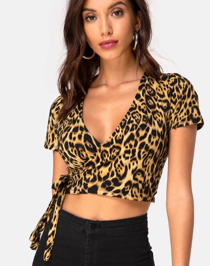 Crop Top Bilen en leopardo