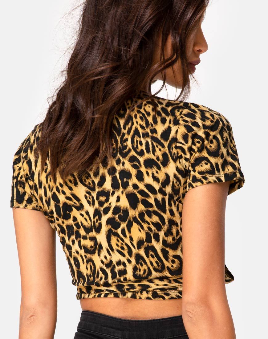 Crop Top Bilen en leopardo