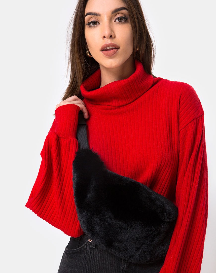 Imagen de Bumbag in Fur Negro