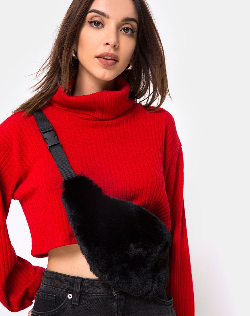 Imagen de Bumbag in Fur Negro
