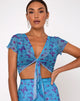 Imagen de Blaza Crop Top en malla Butterfly Azure
