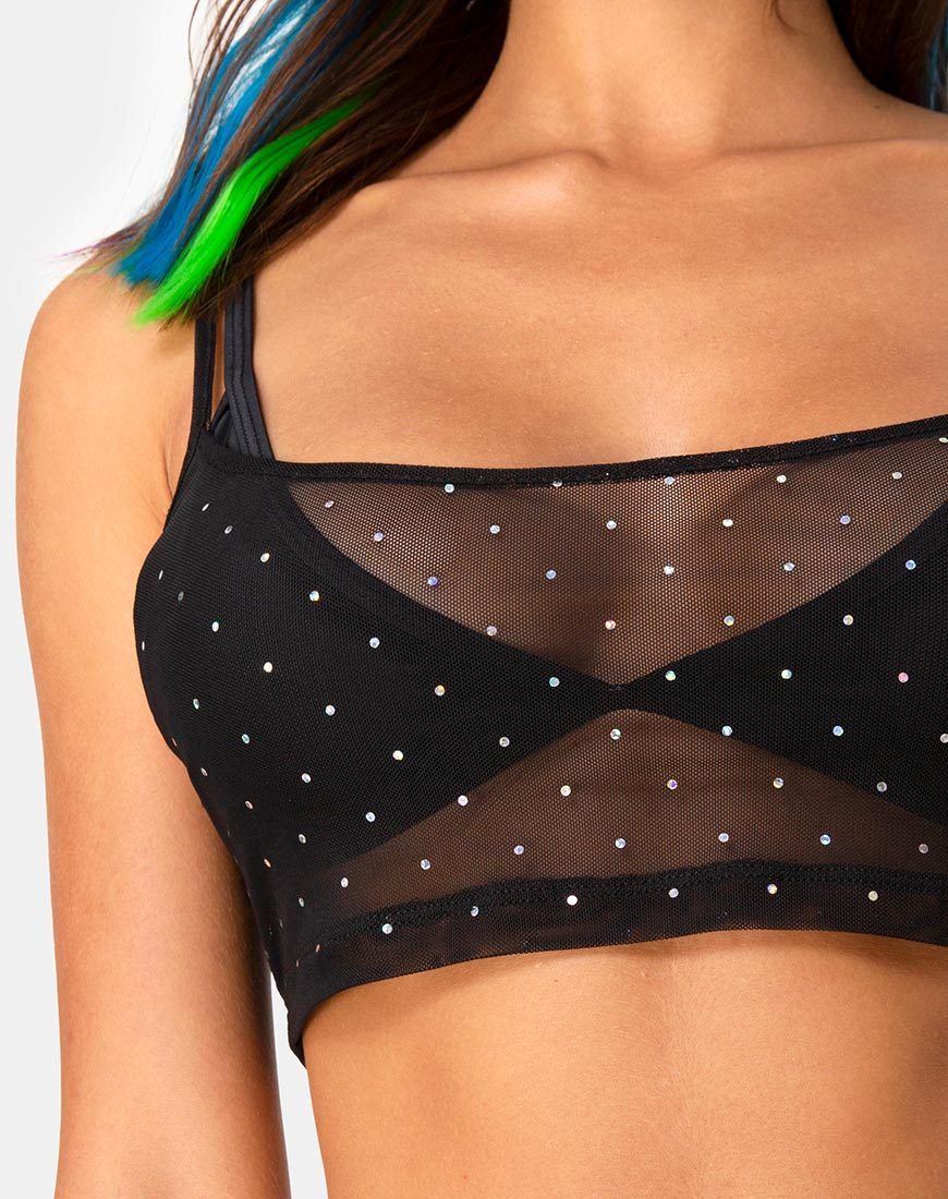 Imagen de Blink Crop Top en Crystal Net Negro