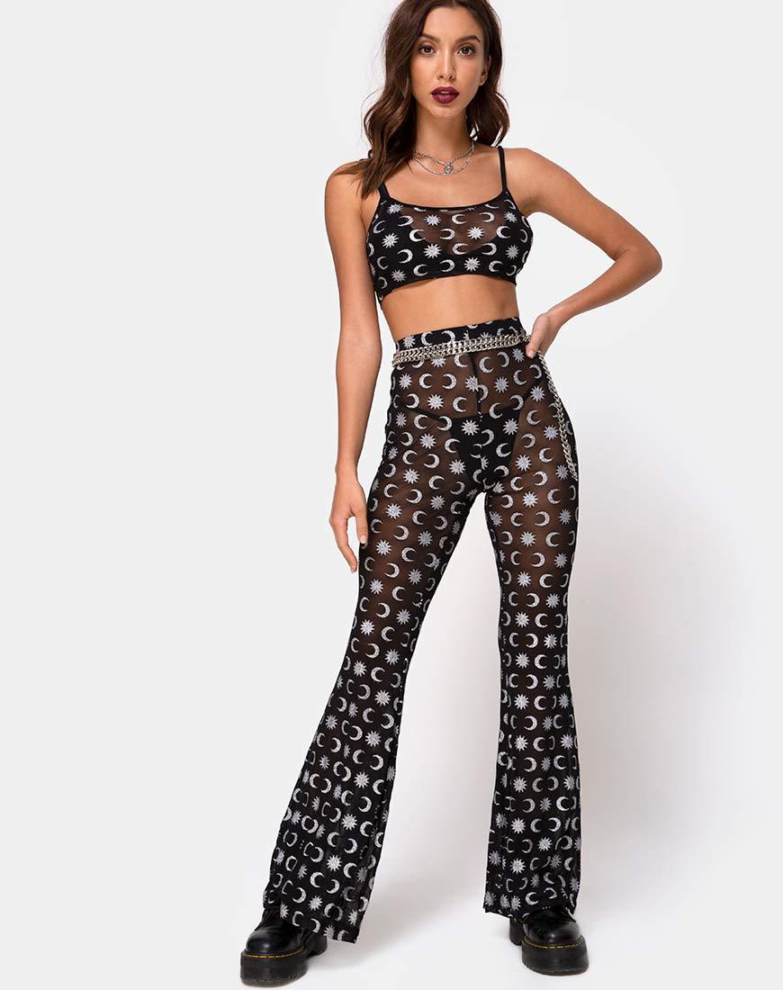 Imagen de Herlom Flare Trouser en Over the Moon Negro con Purpurina