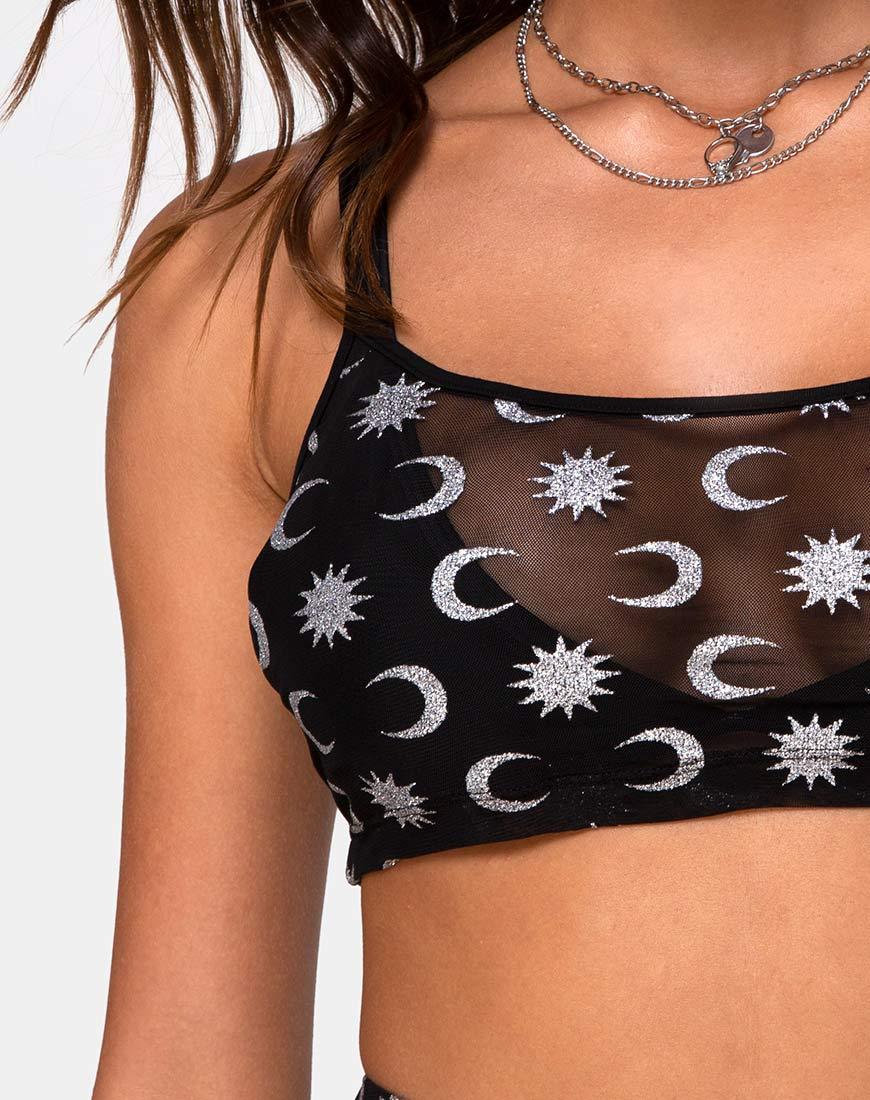 Imagen de Blink Crop Top en Over The Moon Negro con Purpurina