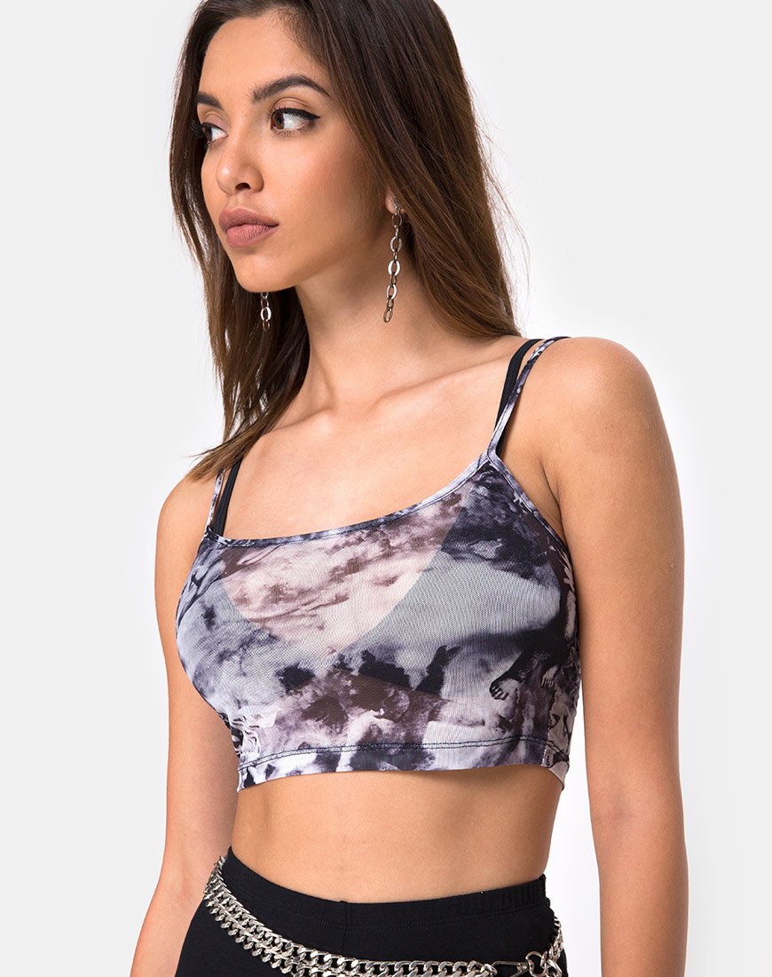 Bliss Crop Top de malla Querubín