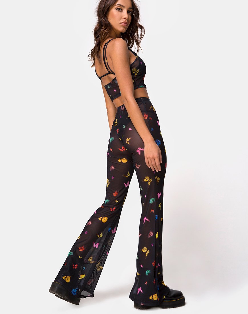 Imagen de Bliss Crop Top en Mesh Negro Mariposa