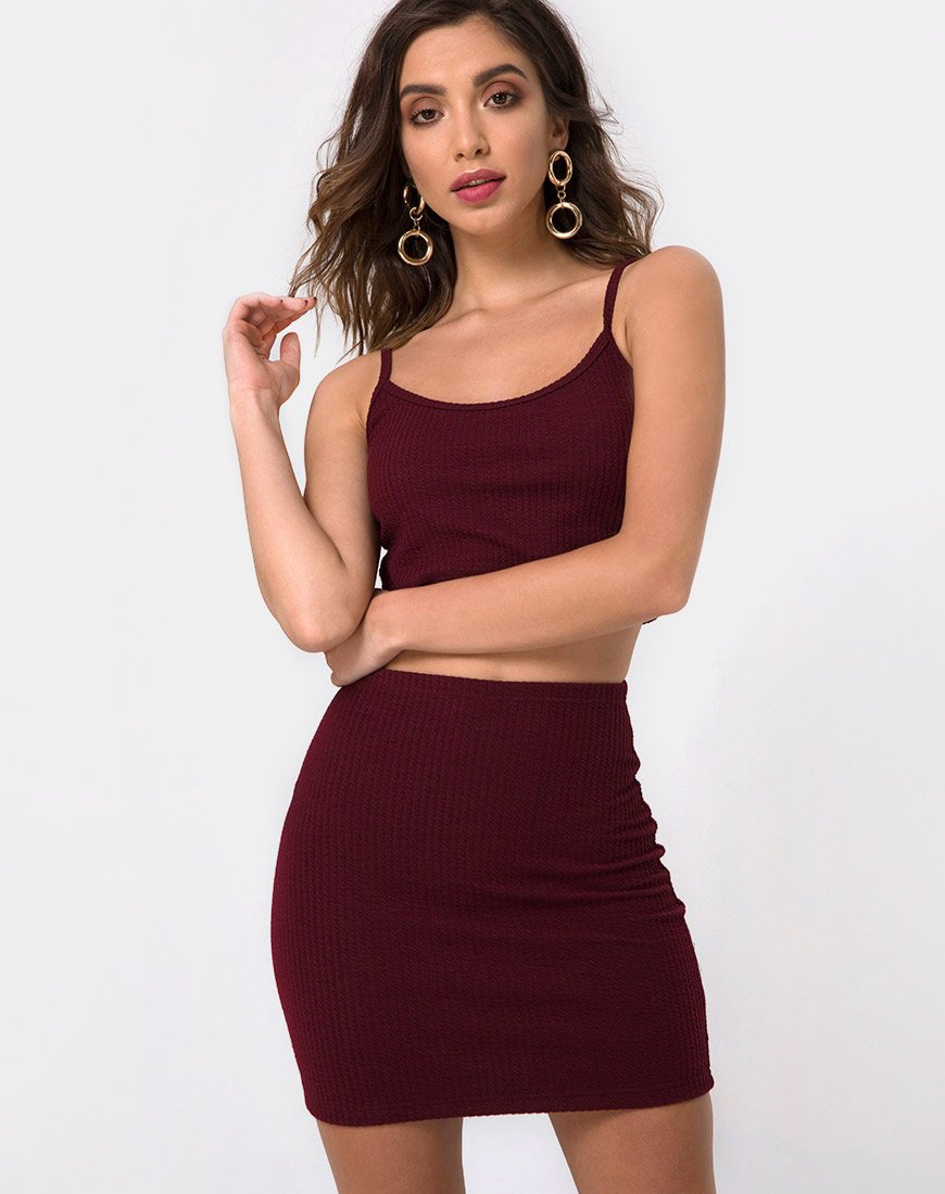 Imagen de Kimmy Bodycon Skirt en Borgoña