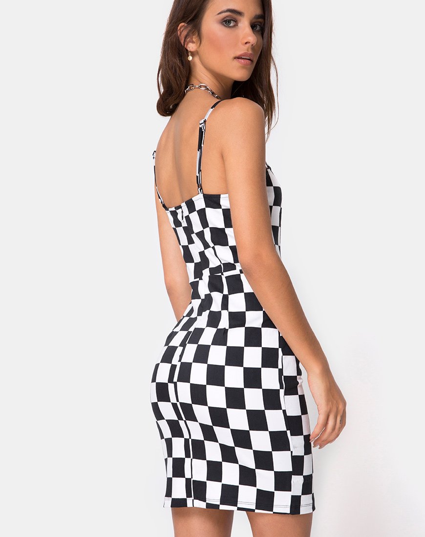 Vestido Boco en Check Board Medium B/N