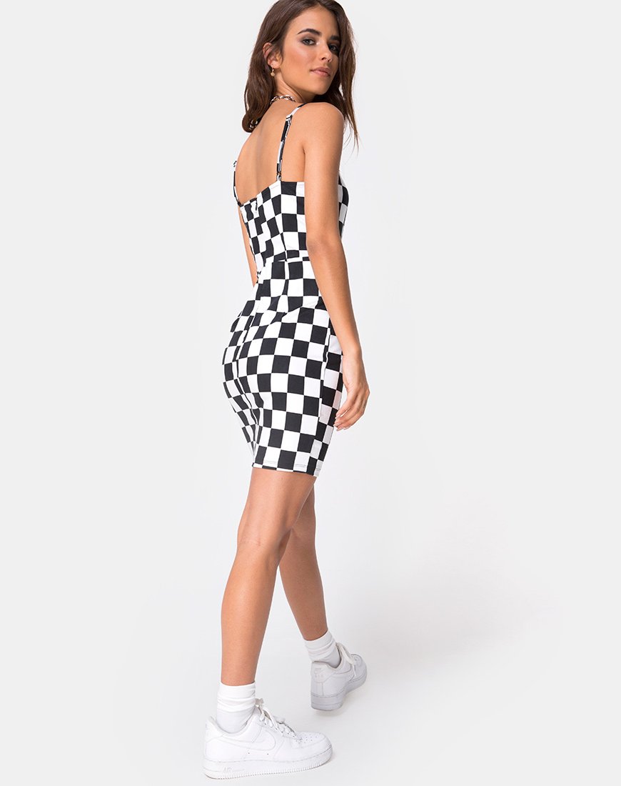 Imagen de Boco Vestido a cuadros Tablero Mediano B/N