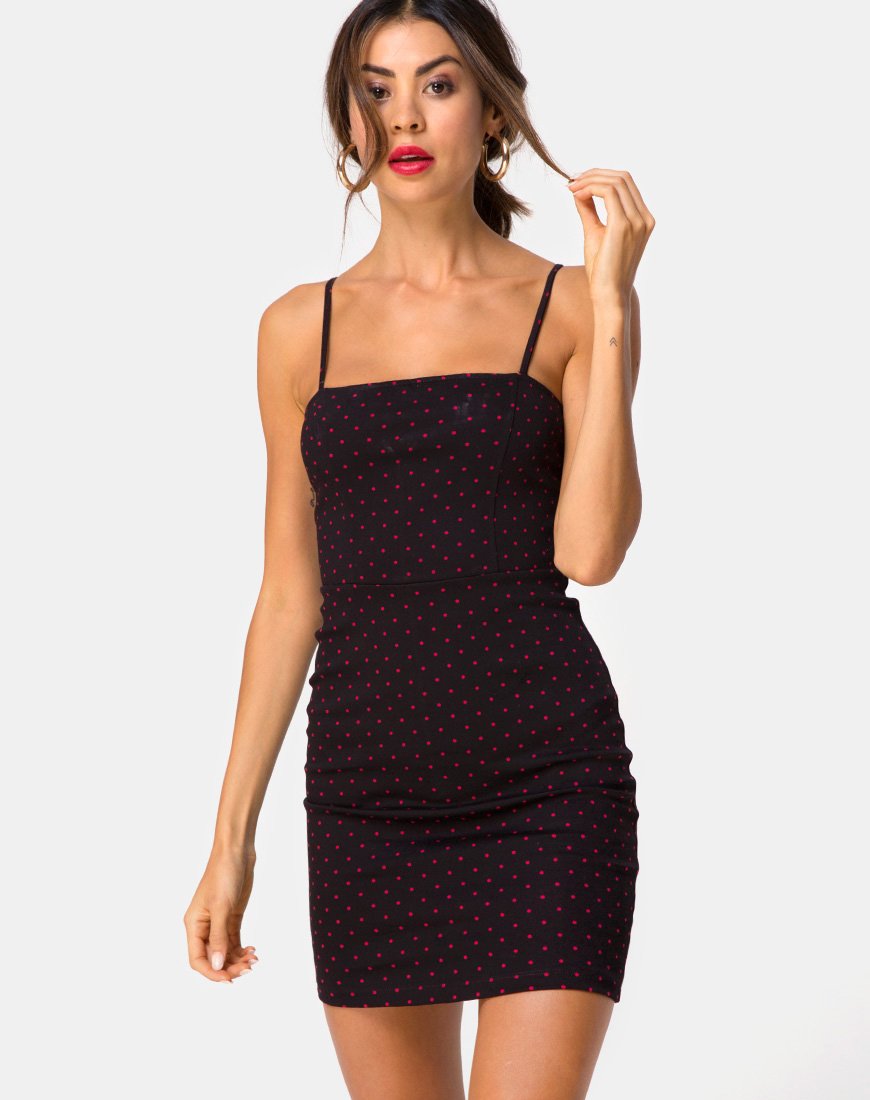 Imagen de Boco Vestido de Lunares Cubanos Rojo