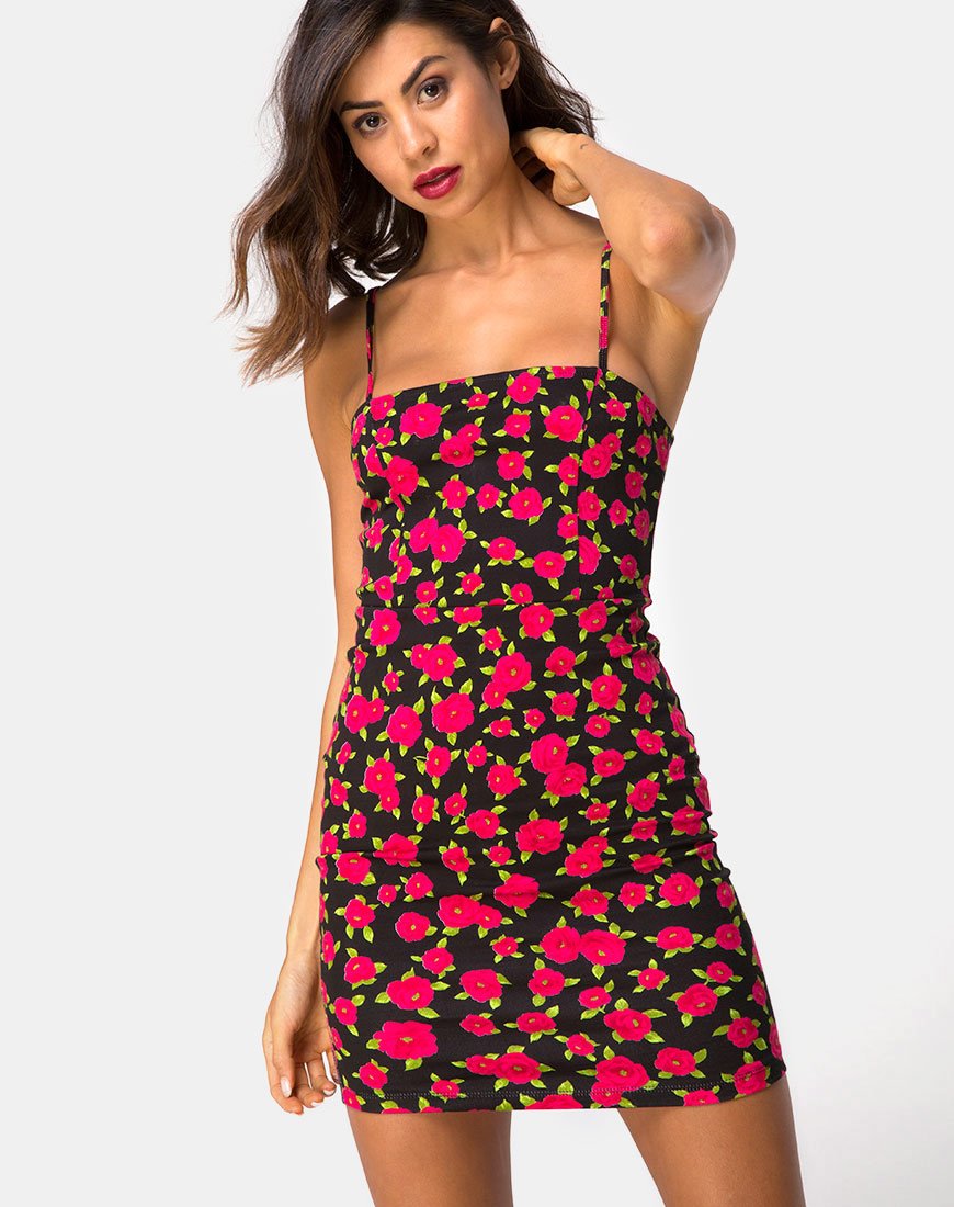 Imagen de Boco Bodycon Dress in Red Bloom