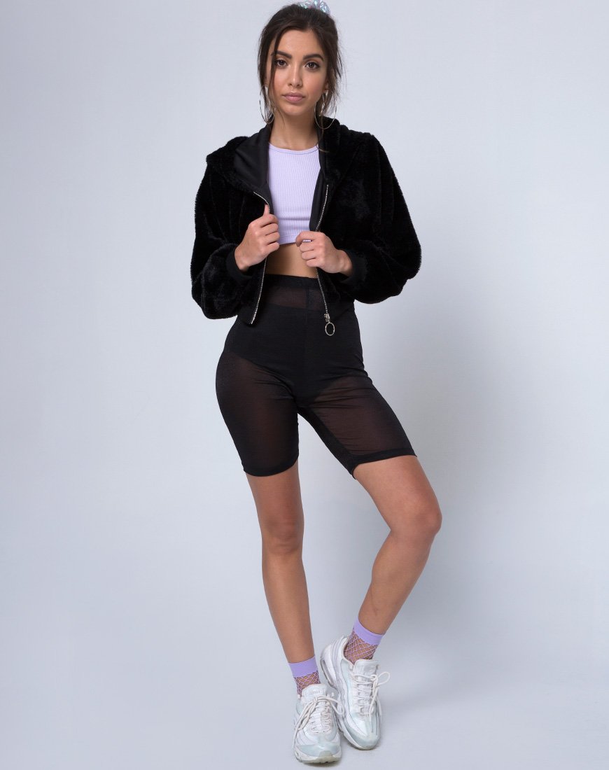 Imagen de Bomb Hoody in Fur Zip Negro