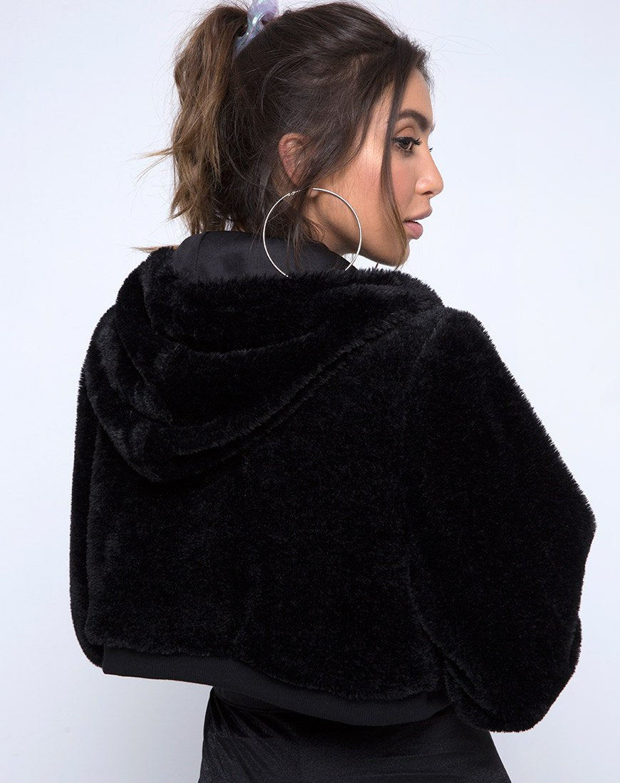 Imagen de Bomb Hoody in Fur Zip Negro
