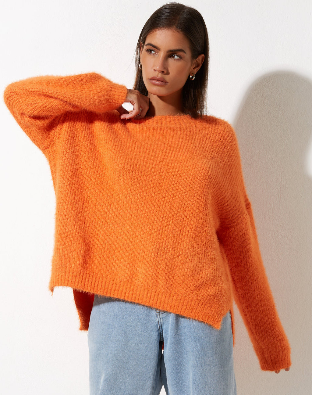 Jersey Bondy de punto naranja caqui