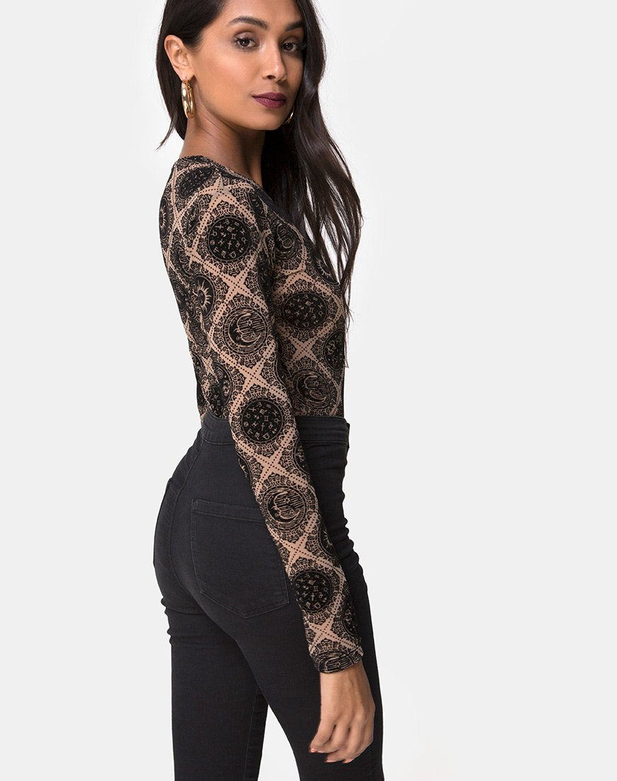 Imagen de Bonella Corpiño Red Topo con Signo Negro Flock
