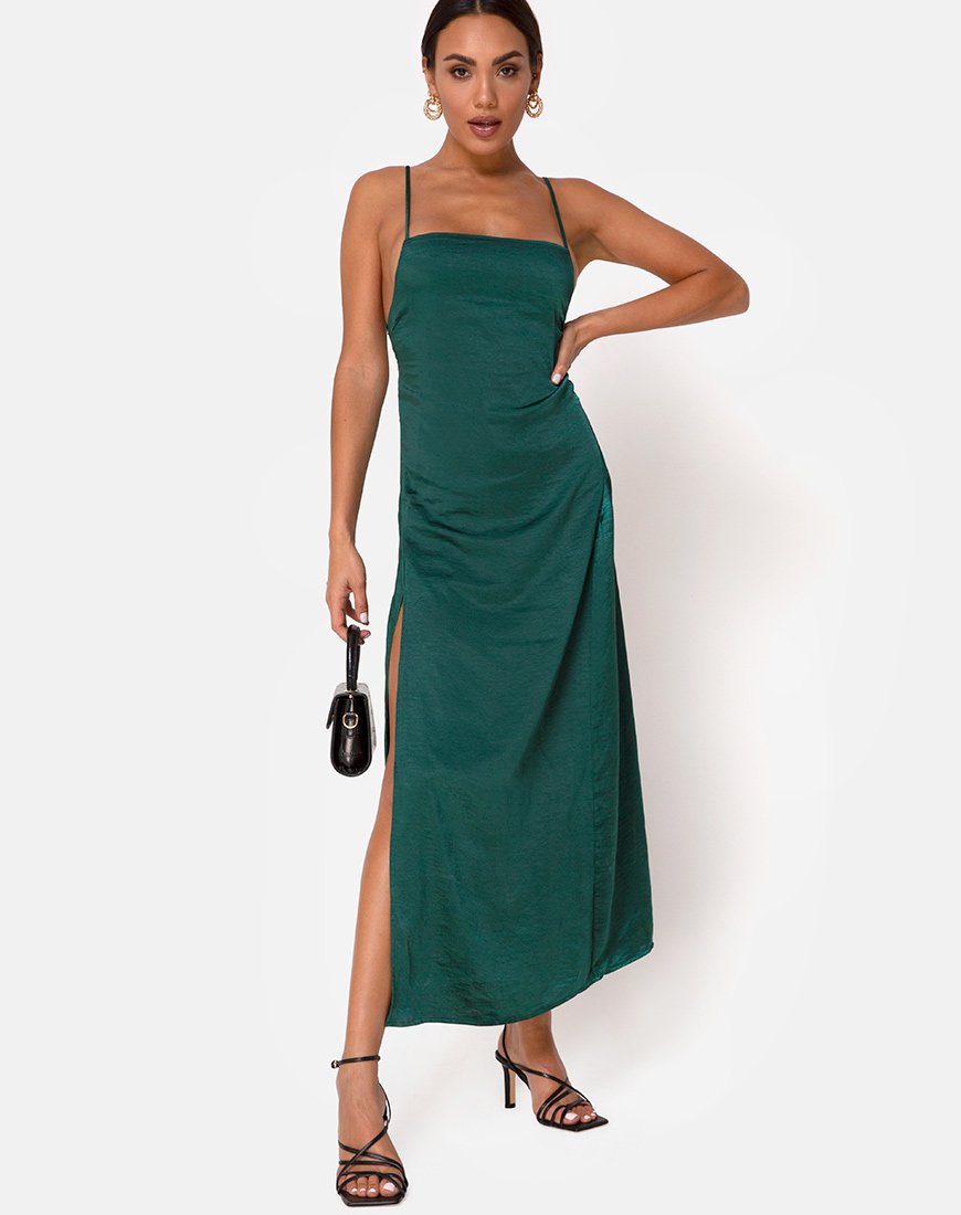 Imagen de Bonita Maxi Dress in Satin Forest Green