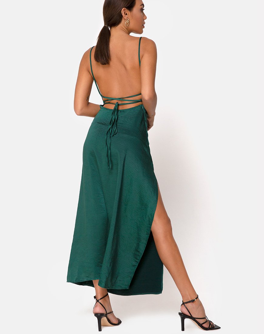 Imagen de Bonita Maxi Dress in Satin Forest Green
