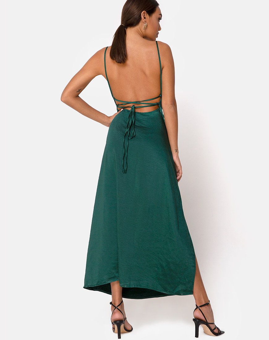 Imagen de Bonita Maxi Dress in Satin Forest Green