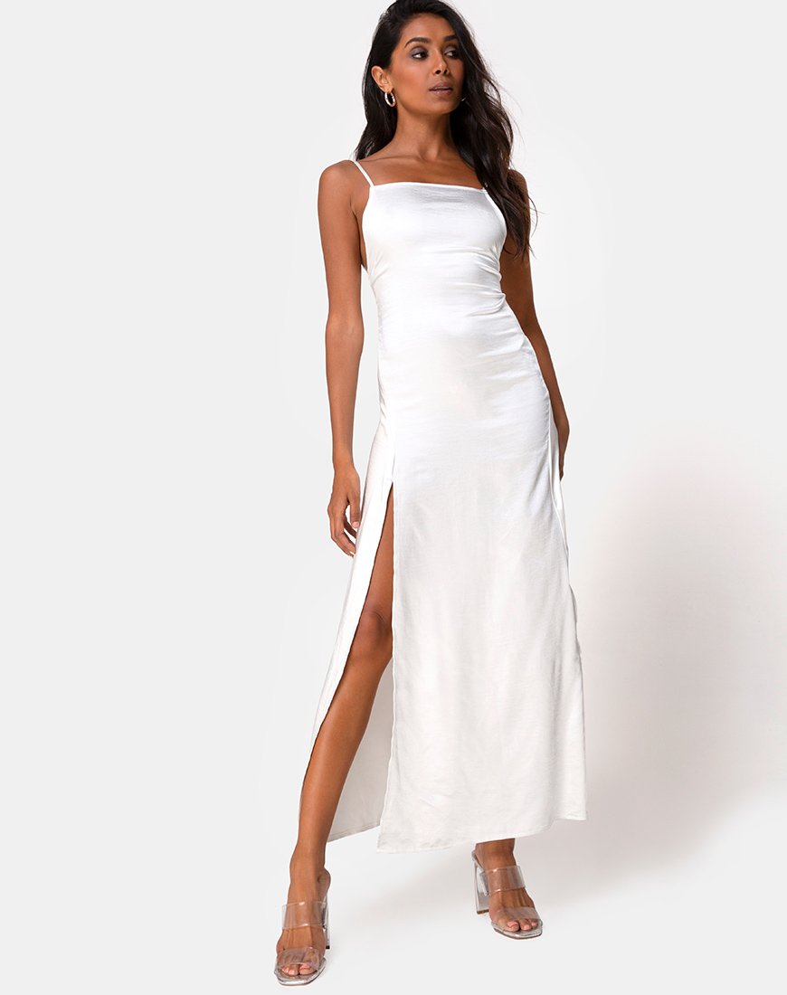Vestido Bonita en satén marfil