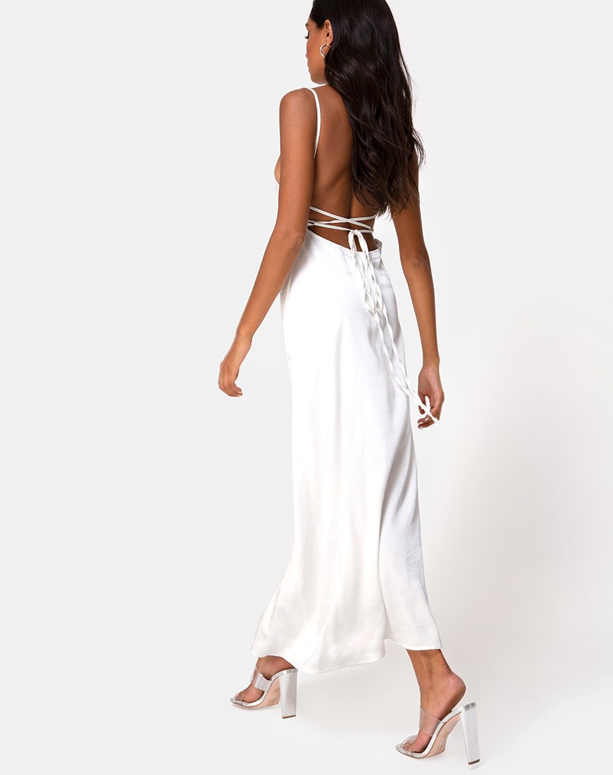Imagen del vestido Bonita de satén marfil