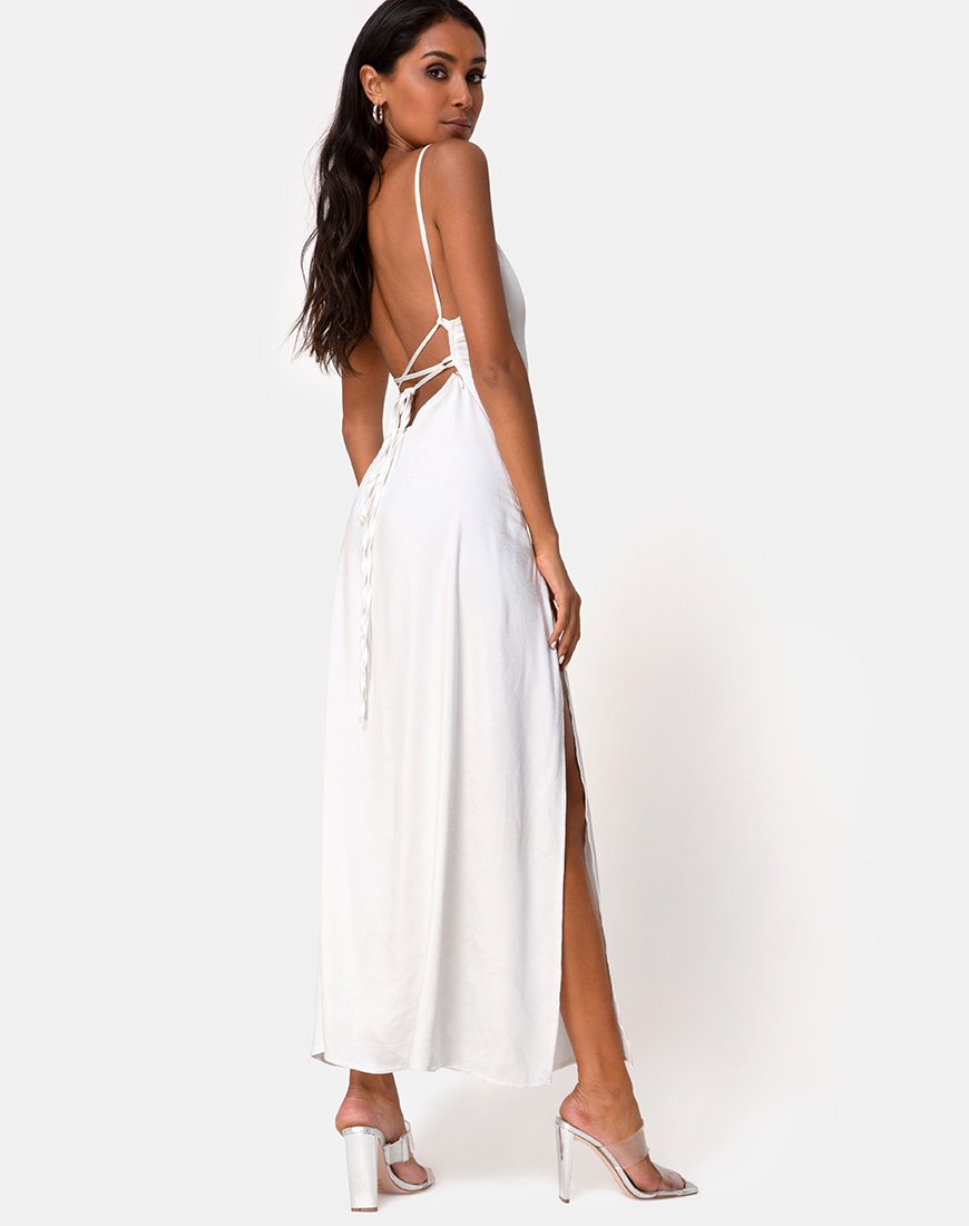 Imagen del vestido Bonita de satén marfil