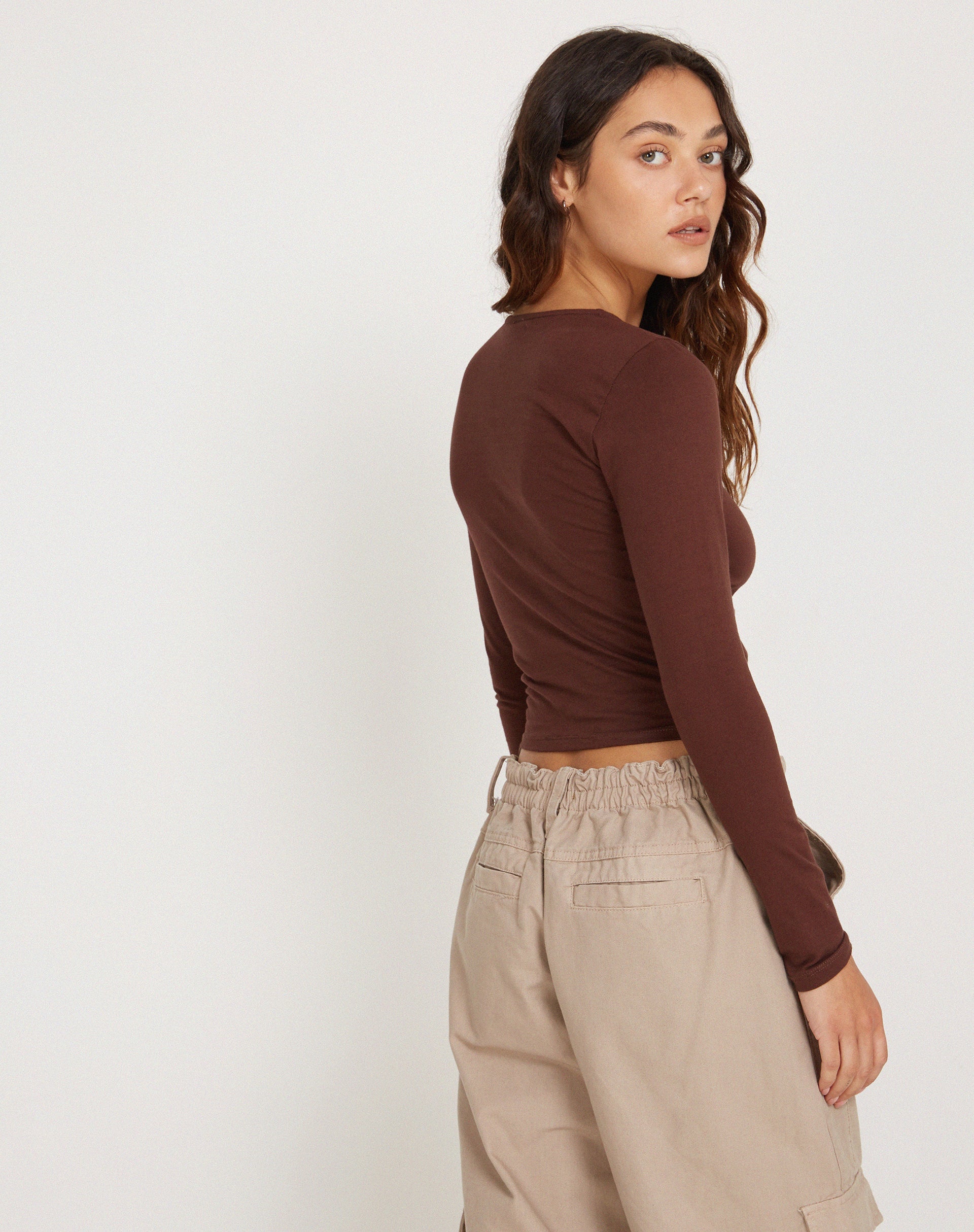 imagen de Bonja Long Sleeve Top in Seal Brown