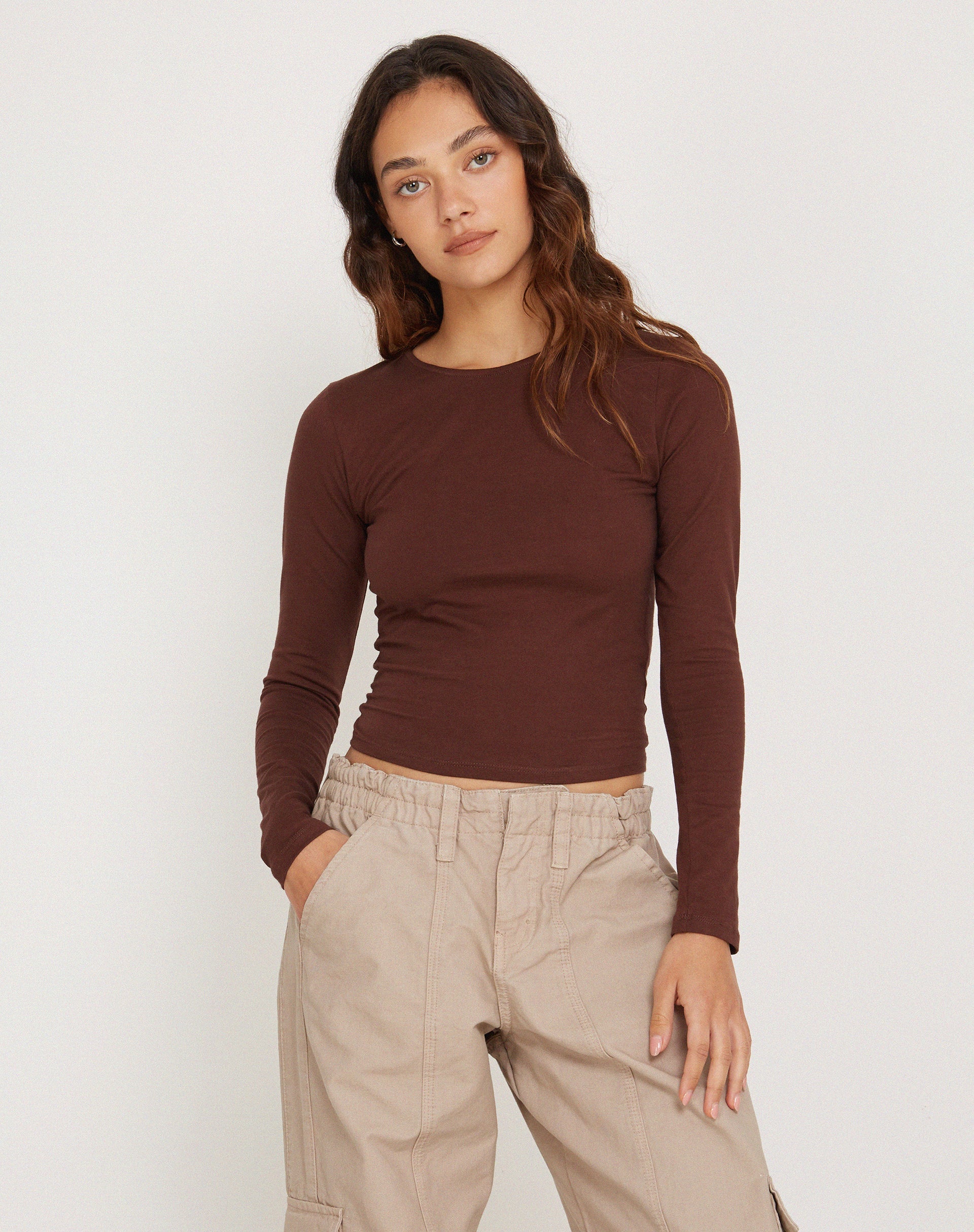 imagen de Bonja Long Sleeve Top in Seal Brown