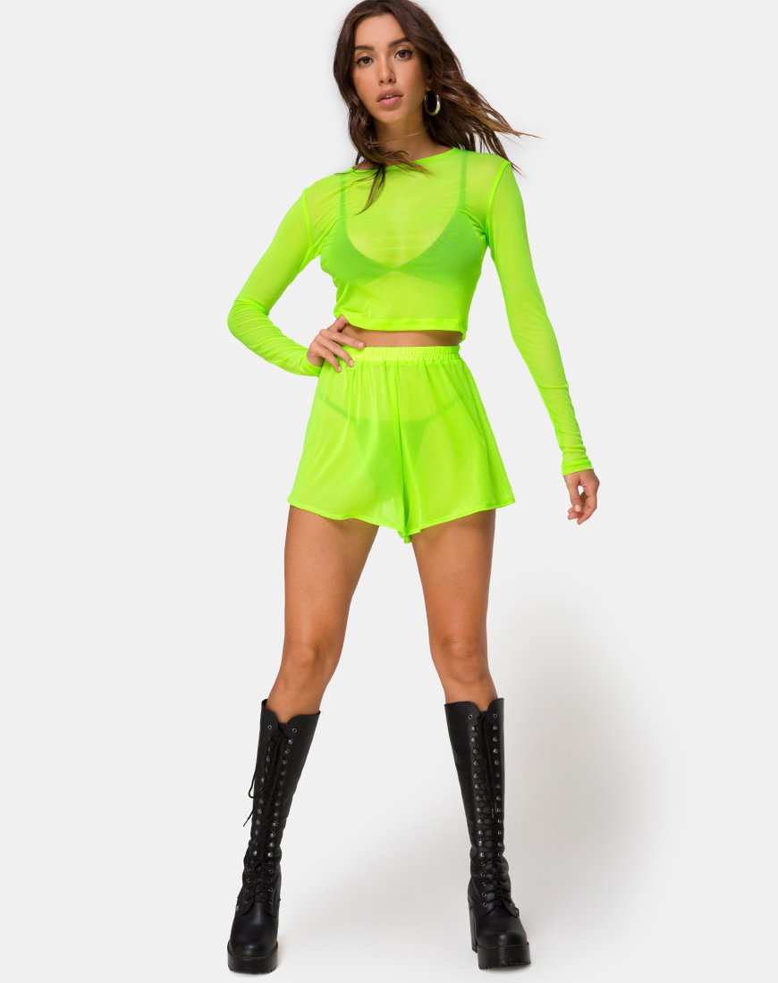 Imagen de Bonnie Crop Top en Red Amarillo Fluro
