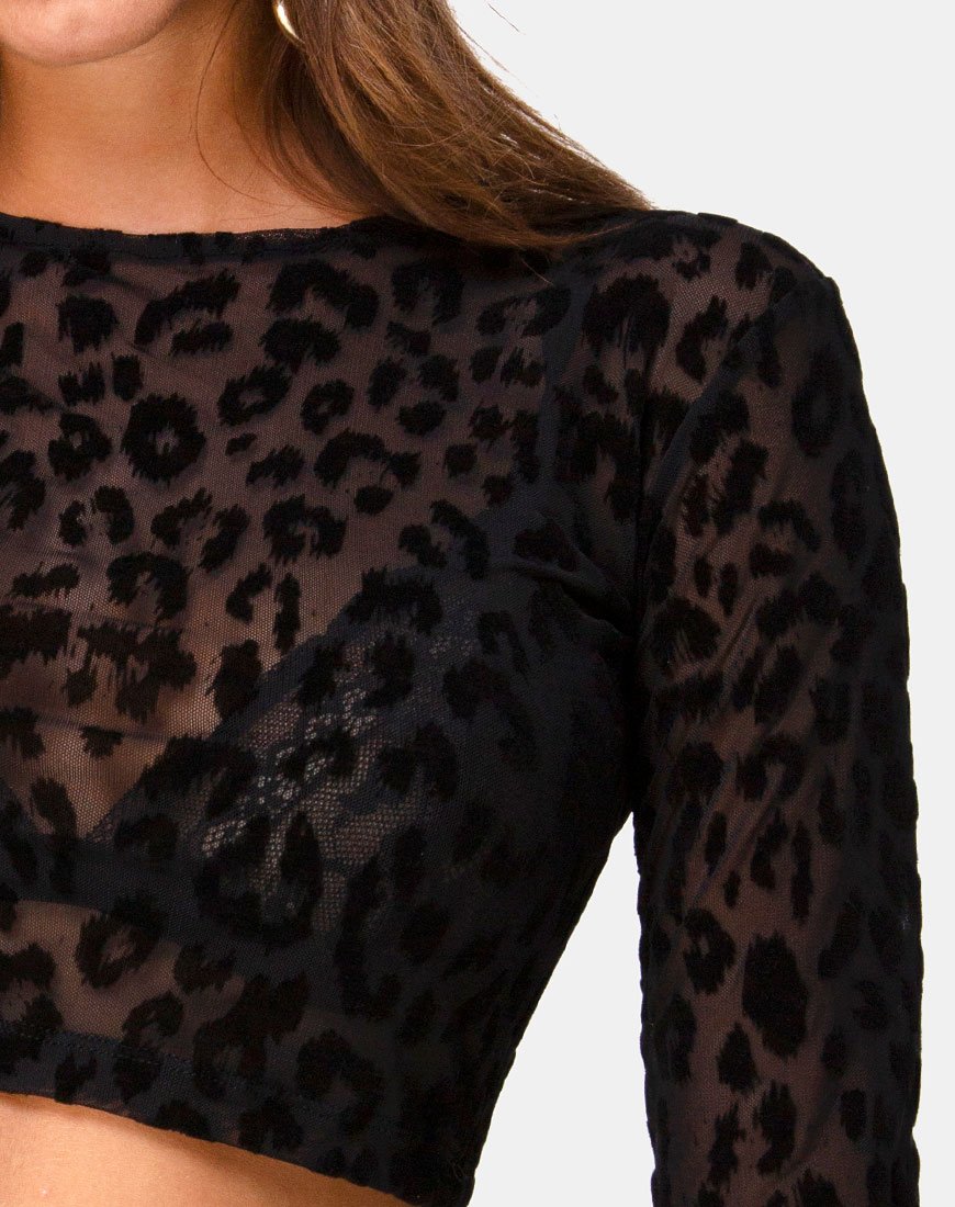 Imagen de Bonnie Crop Top en Red Animal Negro