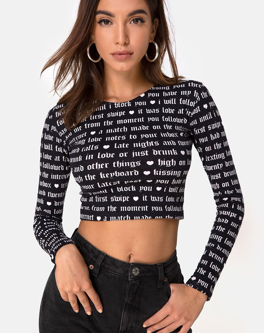 Imagen de Bonnie Crop Top en Negro Love At First Swipe