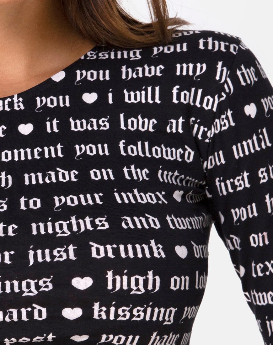 Imagen de Bonnie Crop Top en Negro Love At First Swipe