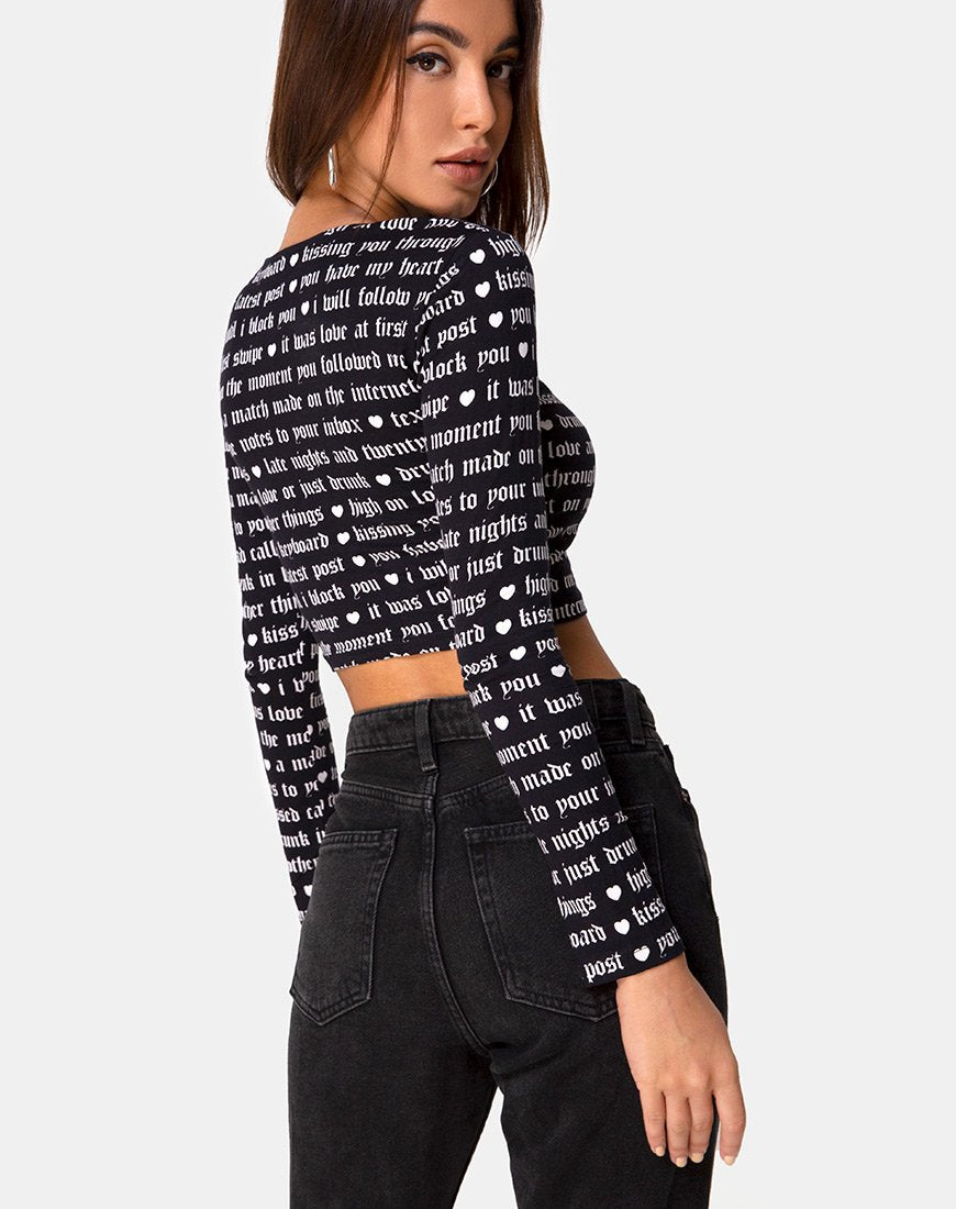 Imagen de Bonnie Crop Top en Negro Love At First Swipe