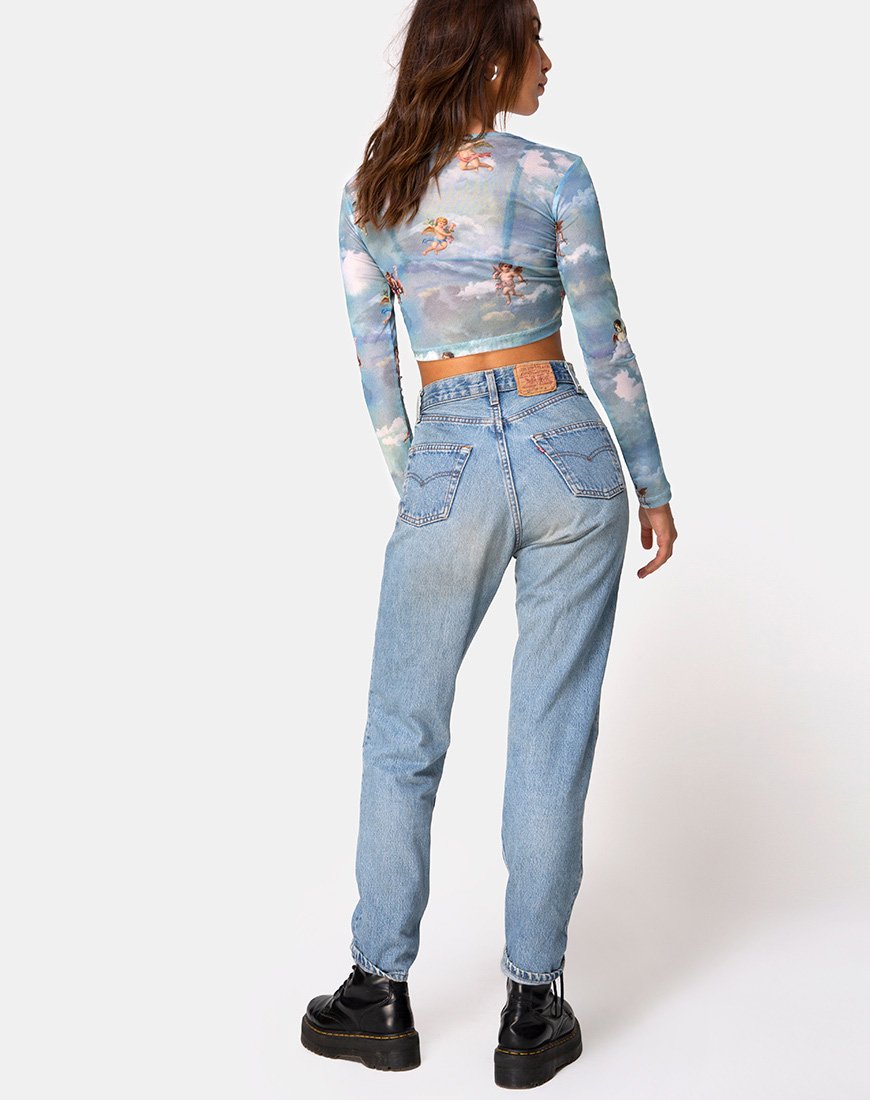 Imagen de Bonnie Crop Top en malla Angel Sky Blue